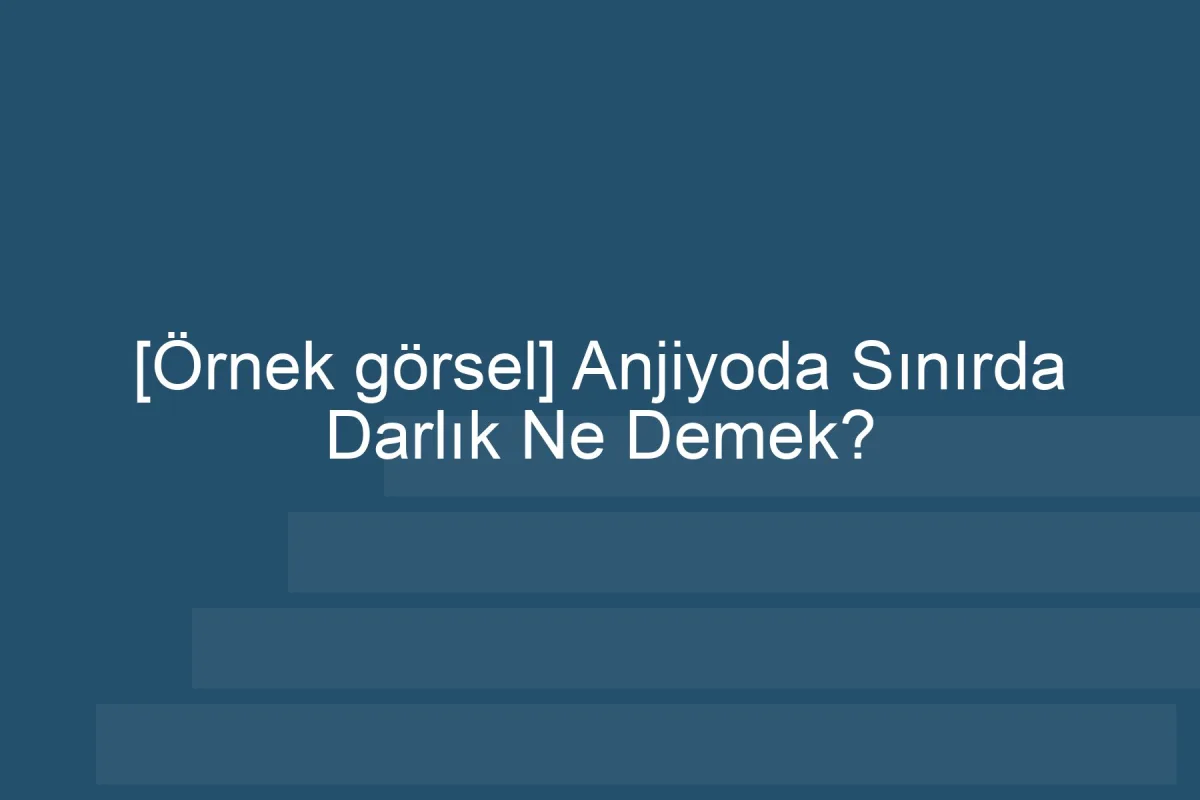 [Örnek içerik] [Örnek görsel] Anjiyoda Sınırda Darlık Ne Demek? görseli.